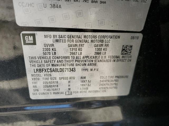 LRBFXCSA8LD071343 - 2020 BUICK ENVISION ESSENCE Սև լուսանկար 13