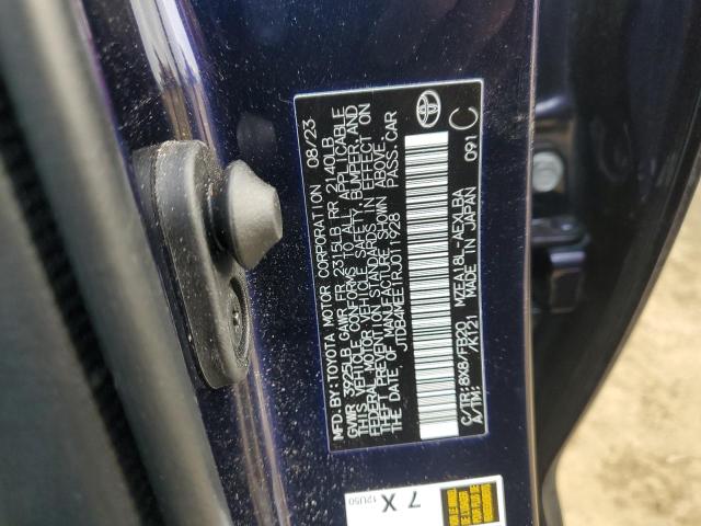 JTDB4MEE1RJ011928 - 2024 TOYOTA COROLLA LE ლურჯი ფოტო 12