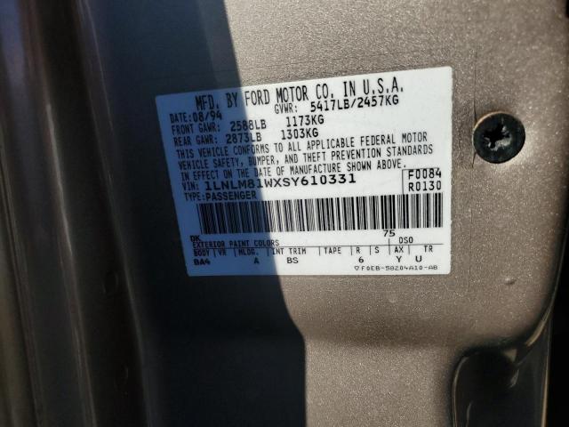 1LNLM81WXSY610331 - 1995 LINCOLN TOWN CAR EXECUTIVE Gold Foto 12