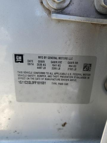 1G11C5SL0FF181681 - 2015 CHEVROLET MALIBU 1LT SILVER photo 12