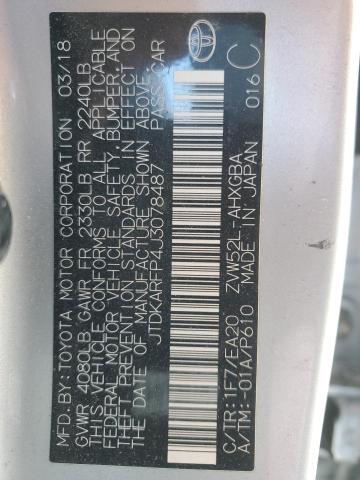 JTDKARFP4J3078487 - 2018 TOYOTA PRIUS PRIM 银色 照片 12