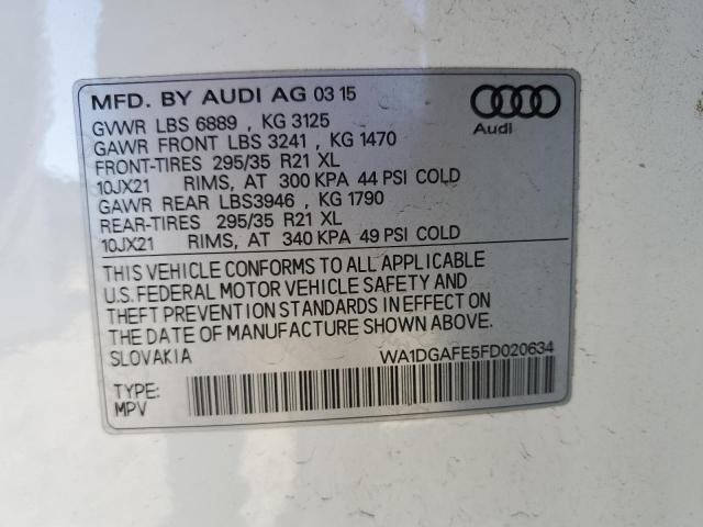 WA1DGAFE5FD020634 - 2015 AUDI Q7 PRESTIGE 白色 照片 13