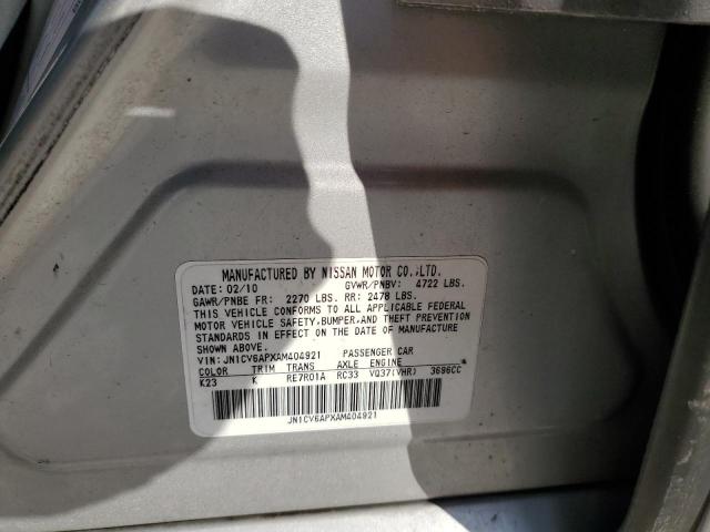 JN1CV6APXAM404921 - 2010 INFINITI G37 BASE SILVER photo 13