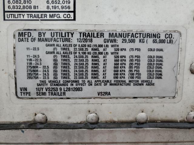 1UYVS2539L2812003 - 2020 UTILITY TRAILER WHITE photo 10