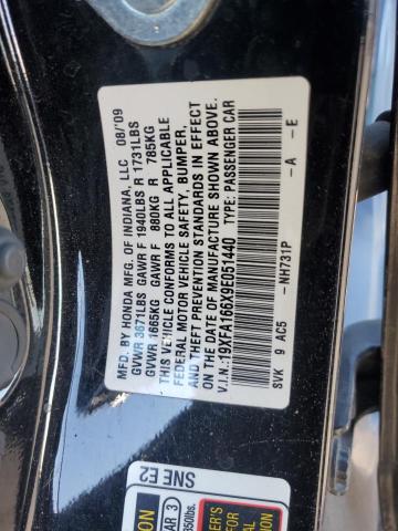 19XFA166X9E051440 - 2009 HONDA CIVIC LX-S 黑色 照片 13