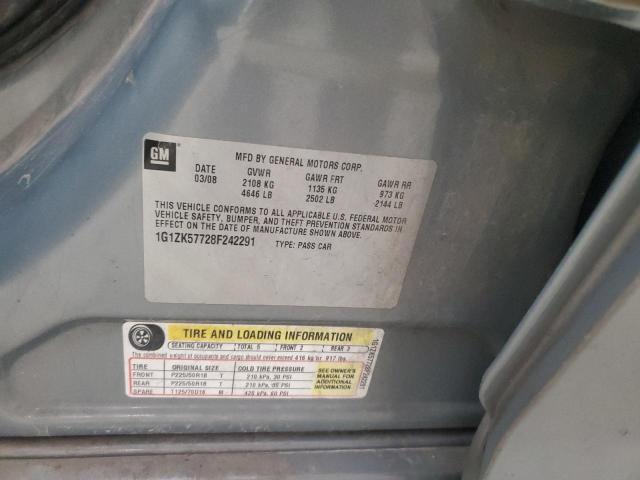 1G1ZK57728F242291 - 2008 CHEVROLET MALIBU LTZ 灰色 照片 12