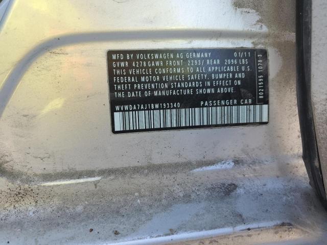 WVWDA7AJ1BW193340 - 2011 VOLKSWAGEN GOLF ვერცხლისფერი ფოტო 13