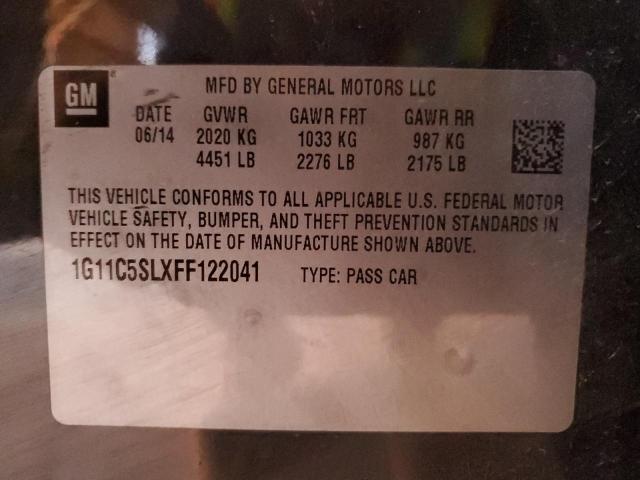 1G11C5SLXFF122041 - 2015 CHEVROLET MALIBU 1LT Графитовый фото 12