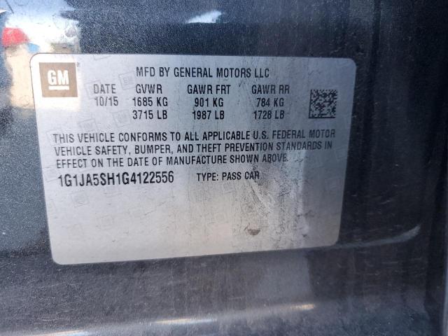 1G1JA5SH1G4122556 - 2016 CHEVROLET SONIC LS GRAY photo 12