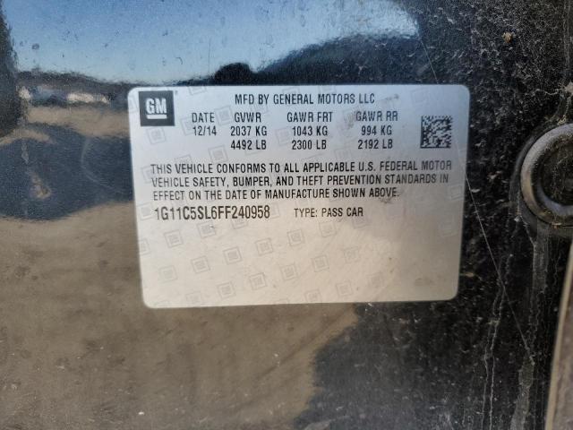 1G11C5SL6FF240958 - 2015 CHEVROLET MALIBU 1LT CHARCOAL photo 12