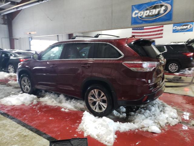 5TDJKRFH5FS101394 - 2015 TOYOTA HIGHLANDER XLE BURGUNDY photo 2