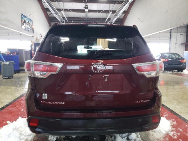 5TDJKRFH5FS101394 - 2015 TOYOTA HIGHLANDER XLE BURGUNDY photo 6