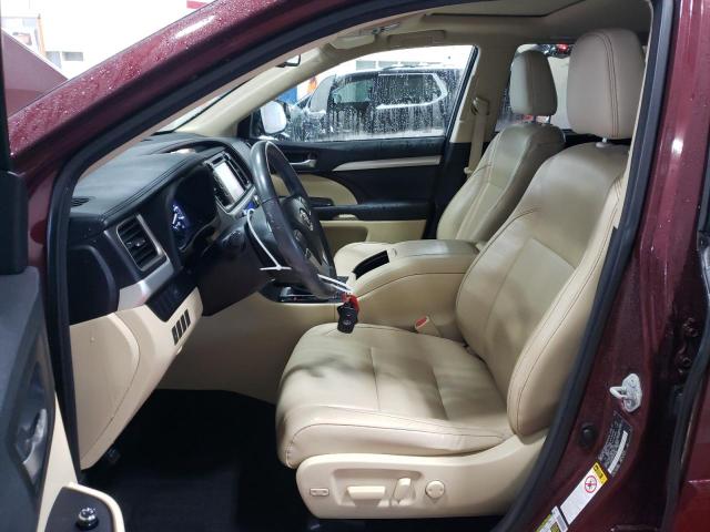 5TDJKRFH5FS101394 - 2015 TOYOTA HIGHLANDER XLE BURGUNDY photo 7