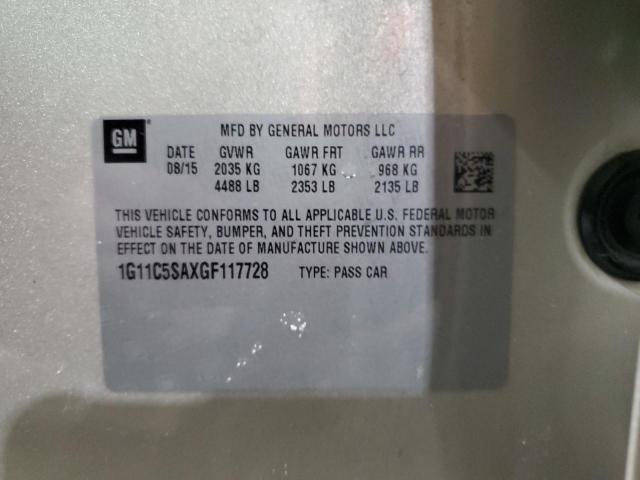 1G11C5SAXGF117728 - 2016 CHEVROLET MALIBU LIM LT 奶油色 照片 13