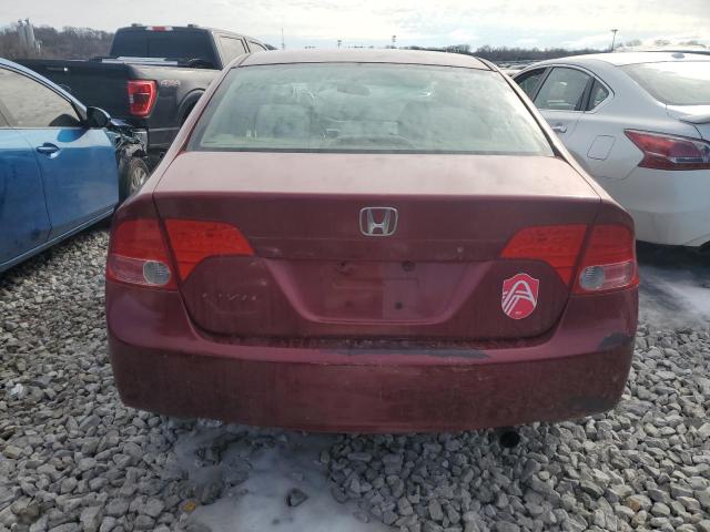 1HGFA16846L068188 - 2006 HONDA CIVIC EX MAROON photo 6