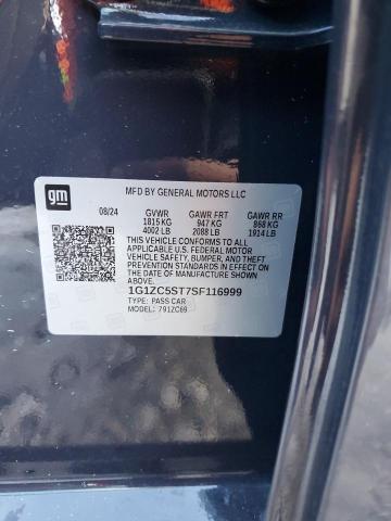 1G1ZC5ST7SF116999 - 2025 CHEVROLET MALIBU LS BLUE photo 12