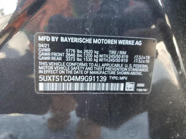 5UXTS1C04M9G91139 - 2021 BMW X3 XDRIVE30E BLACK photo 13