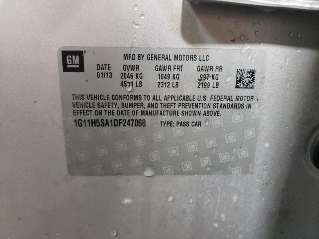 1G11H5SA1DF247068 - 2013 CHEVROLET MALIBU LTZ 银色 照片 12