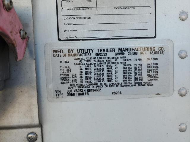 3UTVS2534R8134602 - 2024 UTILITY REEFER Սպիտակ լուսանկար 10