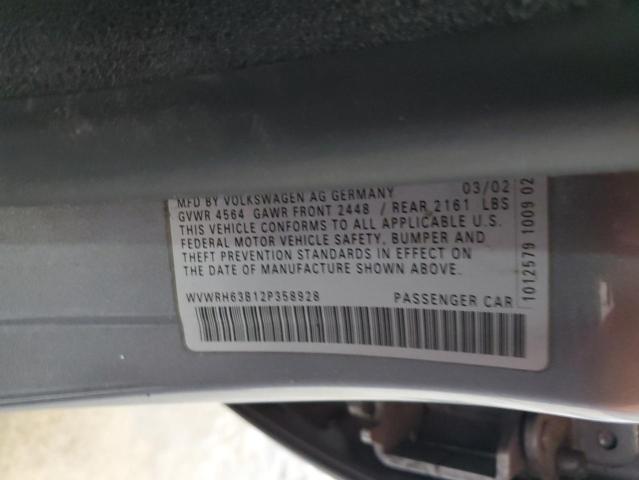 WVWRH63B12P358928 - 2002 VOLKSWAGEN PASSAT GLX Gümüş foto 12