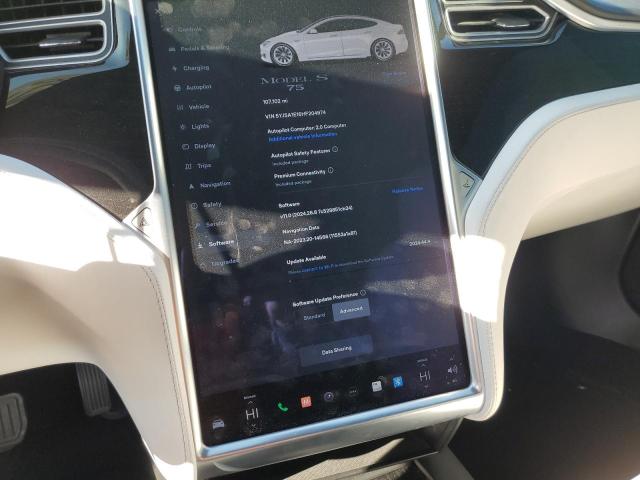 5YJSA1E16HF204974 - 2017 TESLA MODEL S WHITE photo 9
