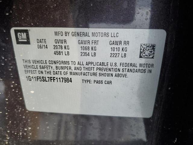 1G11F5SL7FF117984 - 2015 CHEVROLET MALIBU LTZ GRAY photo 13