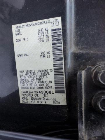 1N4AL2AP7CN490081 - 2012 NISSAN ALTIMA BASE Grafit fotoğraf 12