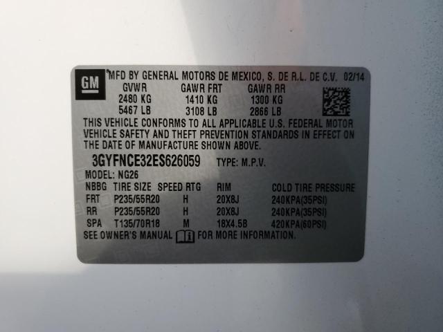 3GYFNCE32ES626059 - 2014 CADILLAC SRX PERFORMANCE COLLECTION Blanc photo 13