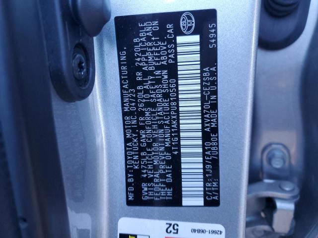 4T1G11AKXPU810560 - 2023 TOYOTA CAMRY SE NIGHT SHADE SILVER photo 12