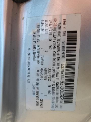 JM1NB353740401765 - 2004 MAZDA MX-5 MIATA BASE SILVER photo 12