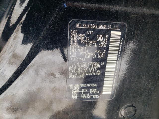 JN8AY2NE6J9730882 - 2018 NISSAN ARMADA PLATINUM Қара фото 13