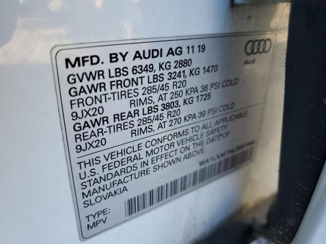 WA1LXAF74LD001646 - 2020 AUDI Q7 PREMIUM PLUS WHITE photo 13