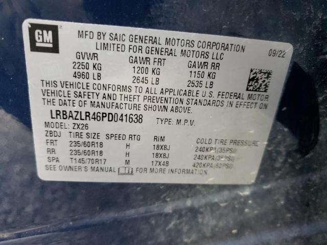 LRBAZLR46PD041638 - 2023 BUICK ENVISION PREFERRED ლურჯი ფოტო 14