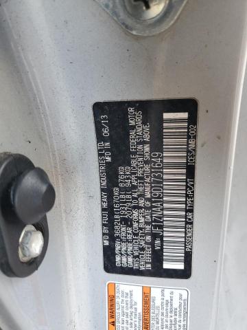 JF1ZNAA19D1731649 - 2013 TOYOTA SCION FR-S SILVER photo 13