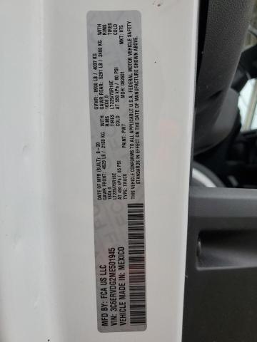 3C6ERVDG2ME501945 - 2021 RAM PROMASTER 2500 HIGH WHITE photo 12