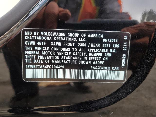 1VWBT7A34EC104429 - 2014 VOLKSWAGEN PASSAT SE BLACK photo 13