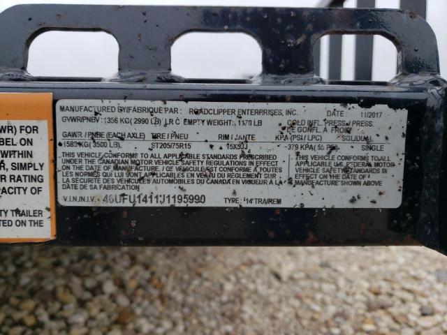 46UFU1411J1195990 - 2018 UTILITY TRAILER BLACK photo 10