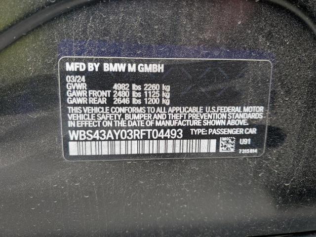 WBS43AY03RFT04493 - 2024 BMW M3 COMPETITION BLACK photo 13