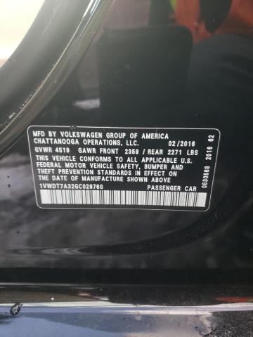 1VWDT7A32GC029760 - 2016 VOLKSWAGEN PASSAT R-LINE შავი ფოტო 13