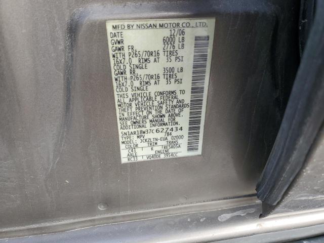 5N1AR18W37C627434 - 2007 NISSAN PATHFINDER LE ყავისფერი ფოტო 13