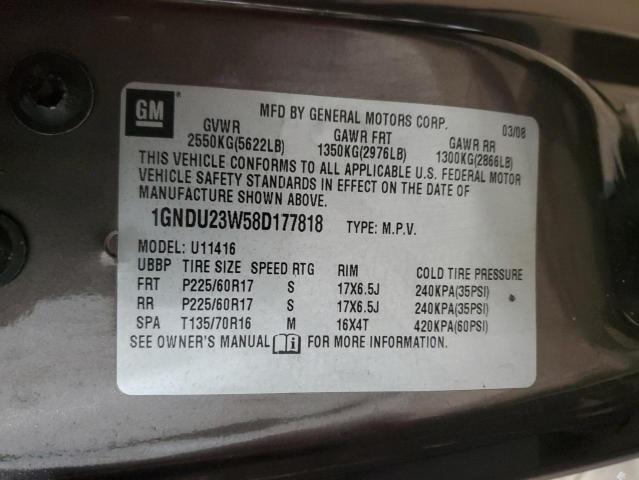 1GNDU23W58D177818 - 2008 CHEVROLET UPLANDER LS 棕色 照片 13