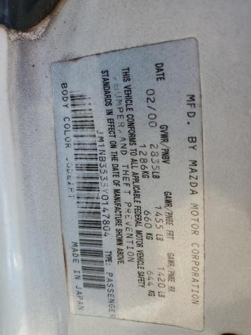 JM1NB3535Y0147804 - 2000 MAZDA MX-5 MIATA BASE GRAY photo 13