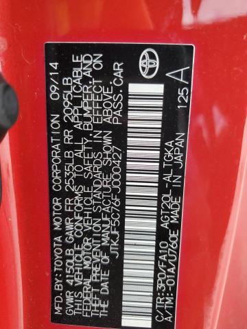 JTKJF5C76FJ000427 - 2015 TOYOTA SCION TC წითელი ფოტო 13