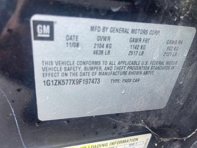 1G1ZK577X9F197473 - 2009 CHEVROLET MALIBU LTZ 黑色 照片 10