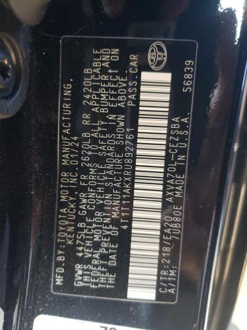 4T1T11AKXRU892761 - 2024 TOYOTA CAMRY SE NIGHT SHADE BLACK photo 12