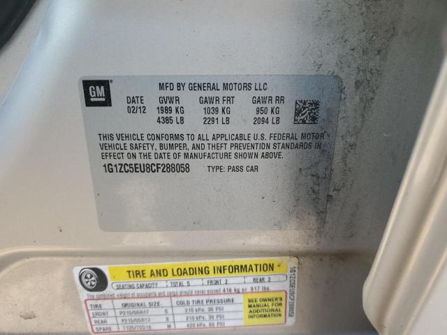 1G1ZC5EU8CF288058 - 2012 CHEVROLET MALIBU 1LT 棕色 照片 12