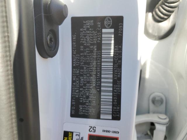 4T1G11AK9RU882935 - 2024 TOYOTA CAMRY SE NIGHT SHADE WHITE photo 12