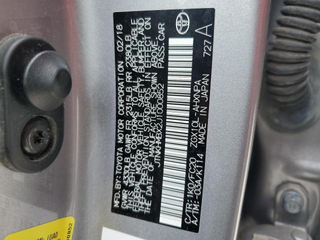 JTNKHMBX2J1000852 - 2018 TOYOTA C-HR XLE Gümüş fotoğraf 12