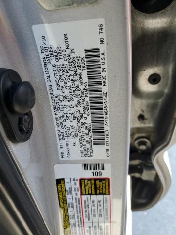 5TEJU4GN5AZ726827 - 2010 TOYOTA TACOMA DOUBLE CAB PRERUNNER SILVER photo 12