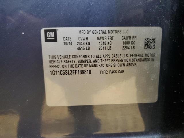 1G11C5SL3FF189810 - 2015 CHEVROLET MALIBU 1LT BLUE photo 12